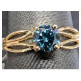 10K(1.4G),  LAB DIAMOND (0.35CT)RING, SIZE 5
