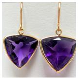 10K(1.44G),  AMETHYST (5.5CT) EARRING
