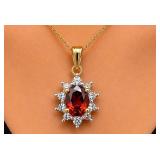 SILVER GARNET (0.3CT) PENDANT
