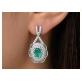 SILVER(5G),  GREEN ONYX (0.5CT) EARRING