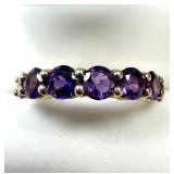 GOLD PLATED STERLING SILVER NATURAL AMETHYST