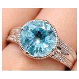 SILVER(4.87G), BLUE TOPAZ (APP 2.5CT)RING