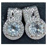 SILVER(4.39G),  WHITE QUARTZ (2.25CT) EARRING