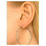 SILVER(1.5G), 35MM HOOP EARRING
