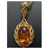 SILVER(5.15G),  AMBER NECKALCE 16-18'