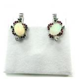 STERLING SILVER NATURAL OPAL WITH NATURAL