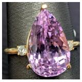 10K(2.2G), KUNZITE (5CT)RING