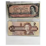 (2) $2 BILLS CANADA 1954, 1986 - CIRC
