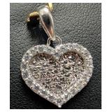 10K(1.6G), CZ HEART SHAPE PENDANT