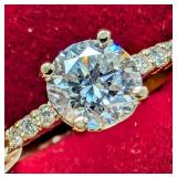10K(1.9G),  LAB DIAMOND  (1.4+0.06CT)RING, SIZE