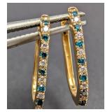 14K(1.9G),  NATURAL DIAMOND  (0.15CT) EARRING