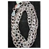 SILVER(11G),  RHODIUM PLATED ITALIAN CHAIN 18'