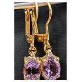 SILVER(2.5G),  AMETHYST (APP 3CT) EARRING