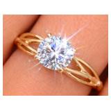 10K(1.45G),  LAB DIAMOND (0.55CT)RING, SIZE 5