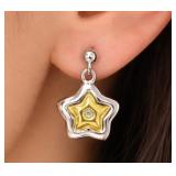 SILVER(1.72G),  DIAMOND (0.02CT) EARRING