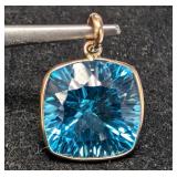 10K(2.03G),  BLUE TOPAZ (9CT) PENDANT