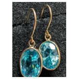 10K(1.25G),  BLUE ZIRCON (4.8CT) EARRING