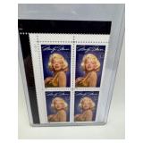 1995 MARILYN MONROE MINT BLOCK .32C STAMPS USA