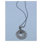 STACKED CIRCLES ESTATE PENDANT ON NEW CORD