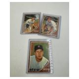 1962 TOPPS BASEBALL 3 SINGLE PRINTS #555 , #566