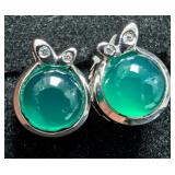 SILVER(4.67G),  CHALCEDONY EARRING