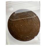 CANADA 1909 LG 1 CENT COIN CIRCUL