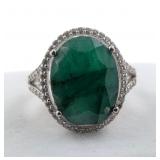 5.8 G SILVER EMERALD GEMSTONE RING