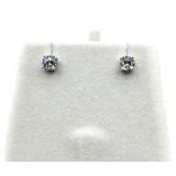 STERLING SILVER CZ ROUND SHAPE EARRINGS