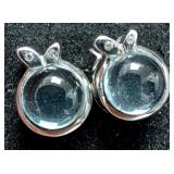 SILVER(4.6G),  BLUE TOPAZ EARRING