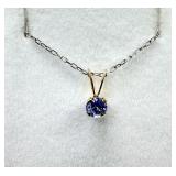 10KT YELLOW GOLD NATURAL TANZANITE (0.24CT)