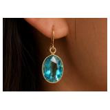 10K(1.45G),  BLUE ZIRCON (5CT) EARRING