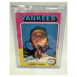 LARRY GURA NY YANKEES SIGNED 1975 O PEE CHEE CARD