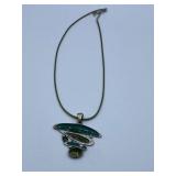ESTATE SPLASH OF COLOR PENDANT ON NEW CORD