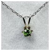 STERLING SILVER NATURAL PERIDOT PENDANT WITH