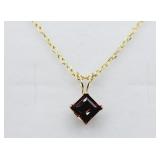 14KT YELLOW GOLD NATURAL GARNET (0.80CT) PENDANT