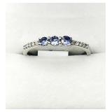 STERLING SILVER NATURAL TANZANITE (0.32CT) WITH