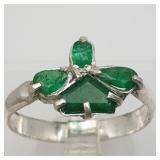 2.37 G SILVER EMERALD GEMSTONE RING