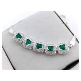 6.89 G SILVER EMERALD GEMSTONE BRACELET