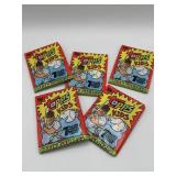 LOT OF 5 WAX PACKS 1992 TOPPS KIDS BUBBLE GUM