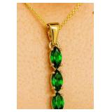 SILVER(1.3G),  CHOME TOURMALINE PENDANT