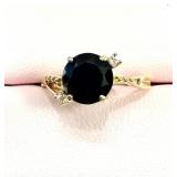 GOLD PLATED STERLING SILVER NATURAL BLACK ONYX