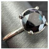 10K(1.79G), BLACK DIAMOND (1.8CT)RING, SIZE 6.5