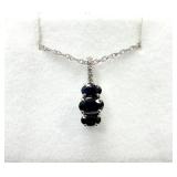 STERLING SILVER NATURAL BLUE SAPPHIRE (1CT)