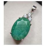 4.7 G SILVER EMERALD GEMSTONE PENDANT