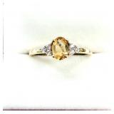 GOLD PLATED STERLING SILVER NATURAL CITRINE WITH