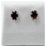 STERLING SILVER NATURAL GARNET EARRING, GARNET IS