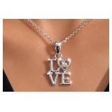 SILVER(2.39G),  NATURAL DIAMOND (0.01CT) NECKLACE