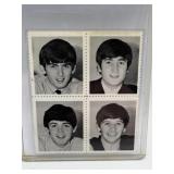BEATLES BLACK AND WHITE VINTAGE STAMP BLOCK