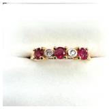 GOLD PLATED STERLING SILVER NATURAL ENHANCED RUBY