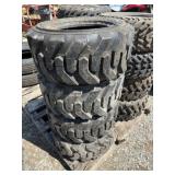 (4) SKIDSTEER TIRES 25 X 8-12